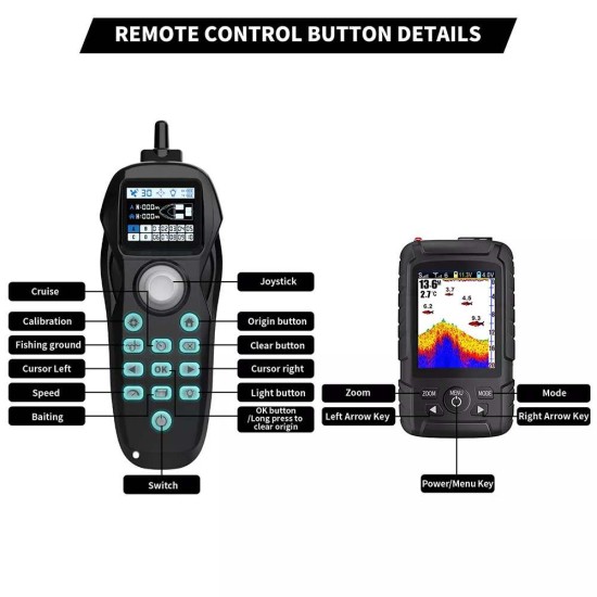Flytec V803 Pro GPS Лодка за Захранка с Вграден Сонар до 500м. и Ехолот, 4 Бункера, 500 м Обхват, 18000mAh батерия